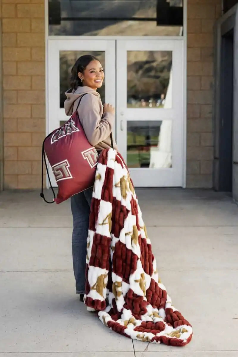 Texas State Bobcats Hooded Stadium Everywhere Blanket