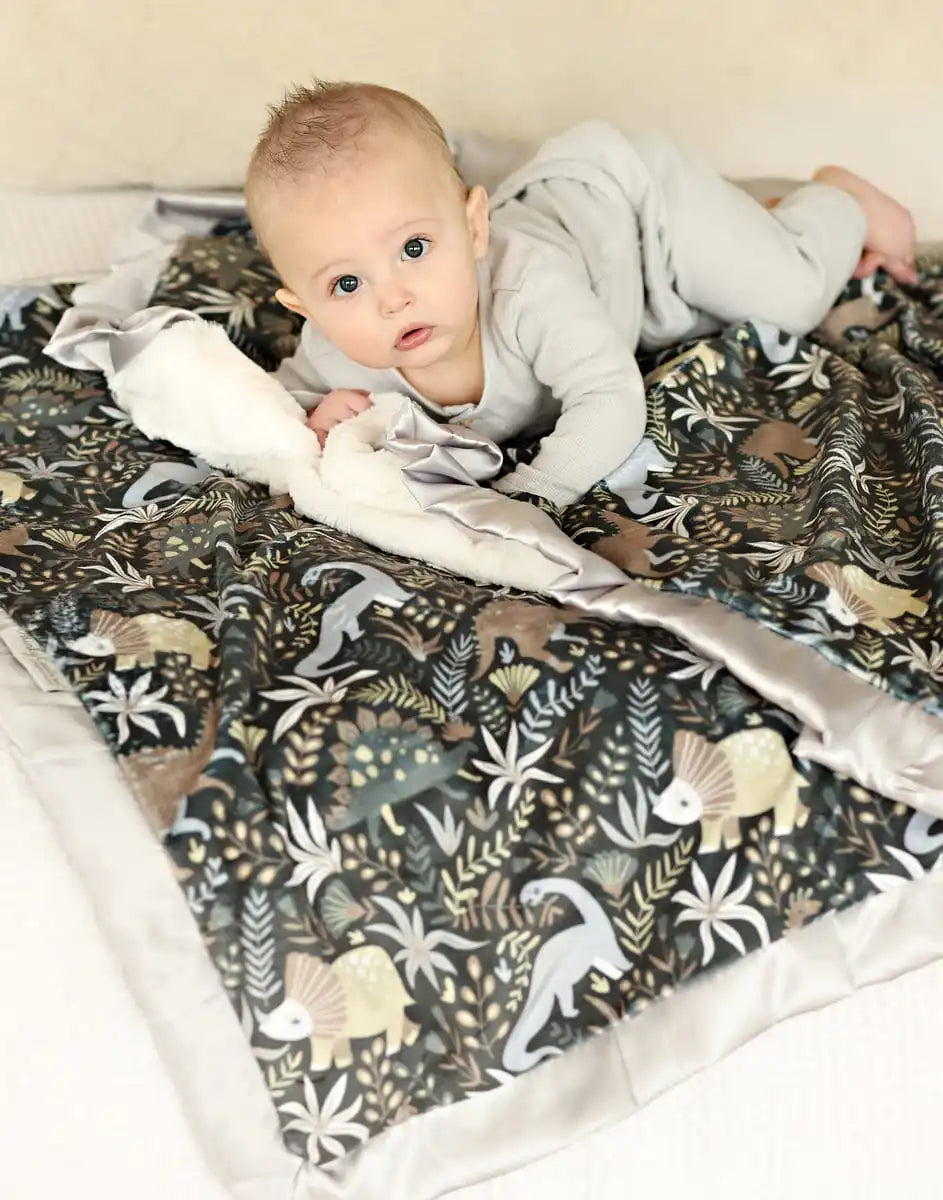 Little Dino - Gray Blanket