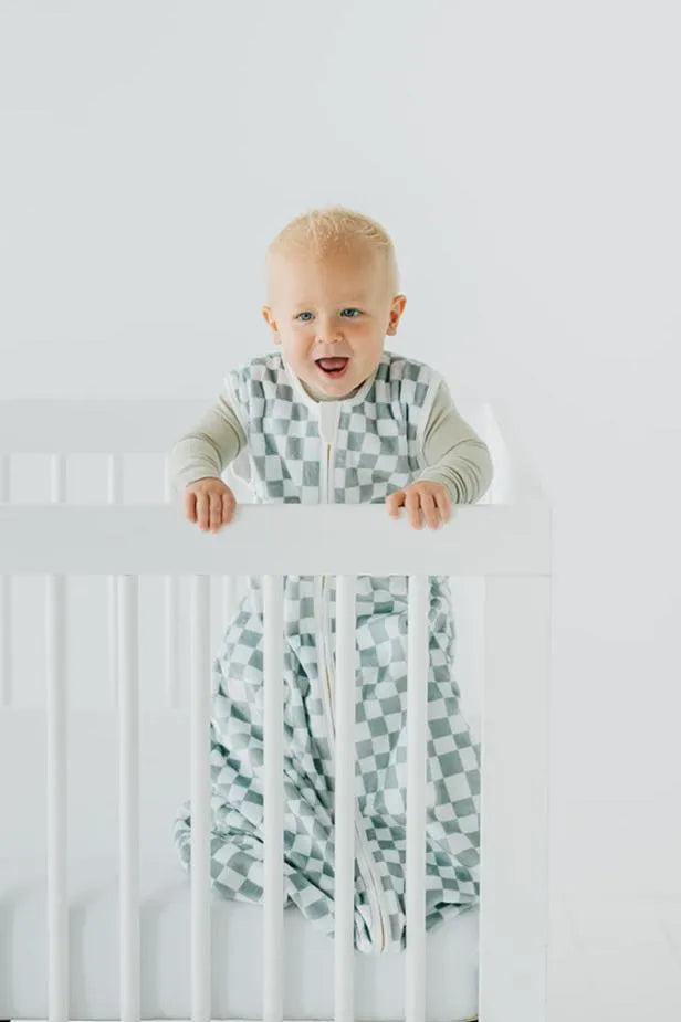 Sage Check Wearable Minky Blanket