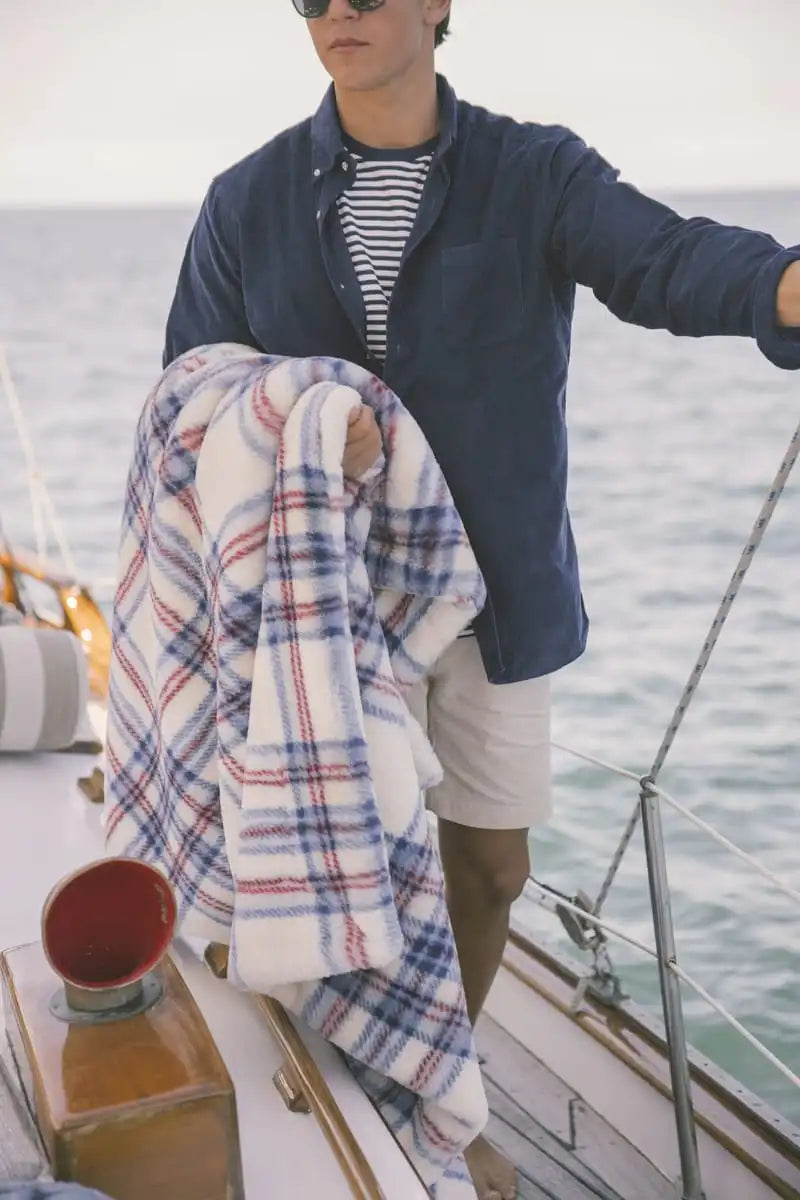 Lush Patriotic Plaid Blanket