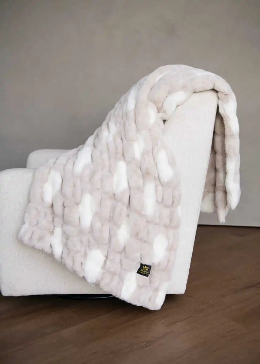 Hugs Polka Dot Toasted Marshmallow Blanket