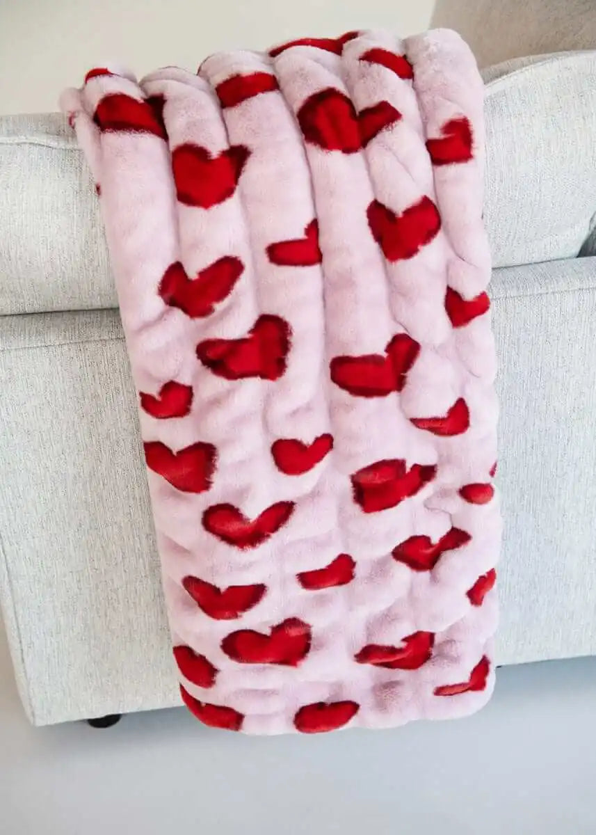 Hugs Heart Red Blanket