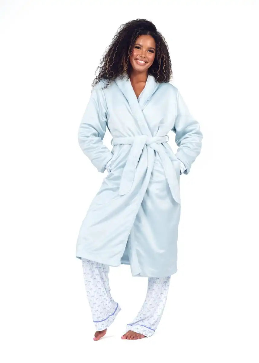 Satin Ice Blue Robe