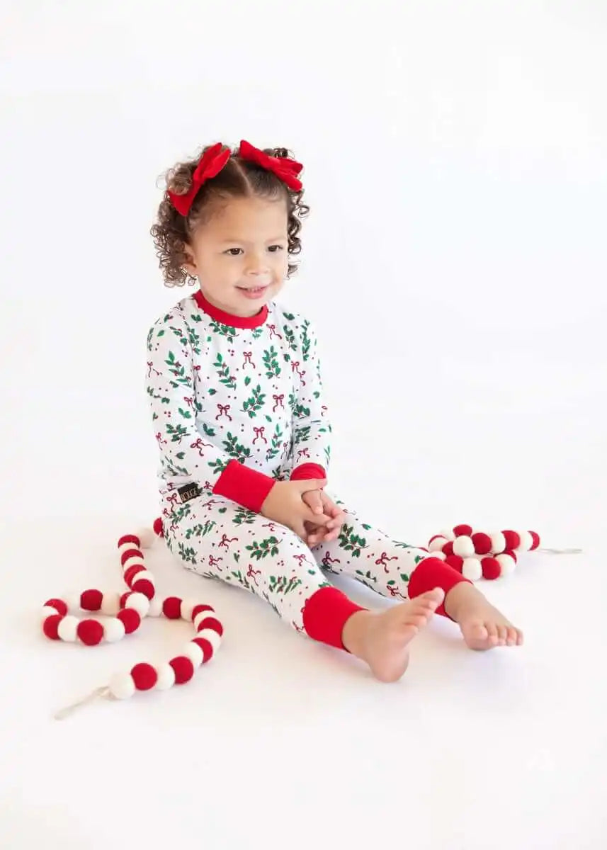 Snug-Fitting Unisex Toddler Matching Set - Holiday Bow