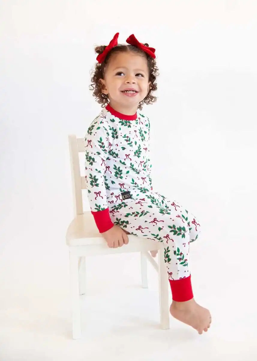 Snug-Fitting Unisex Toddler Matching Set - Holiday Bow