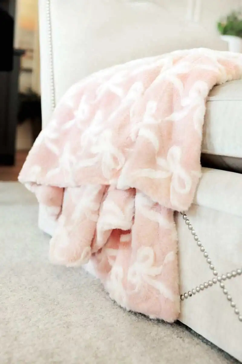 Bows Blush Blanket