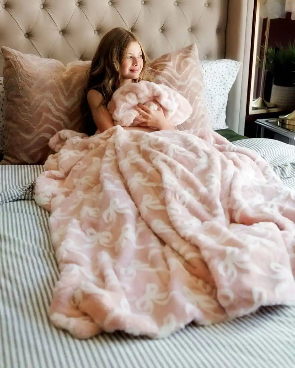 Bows Blush Blanket
