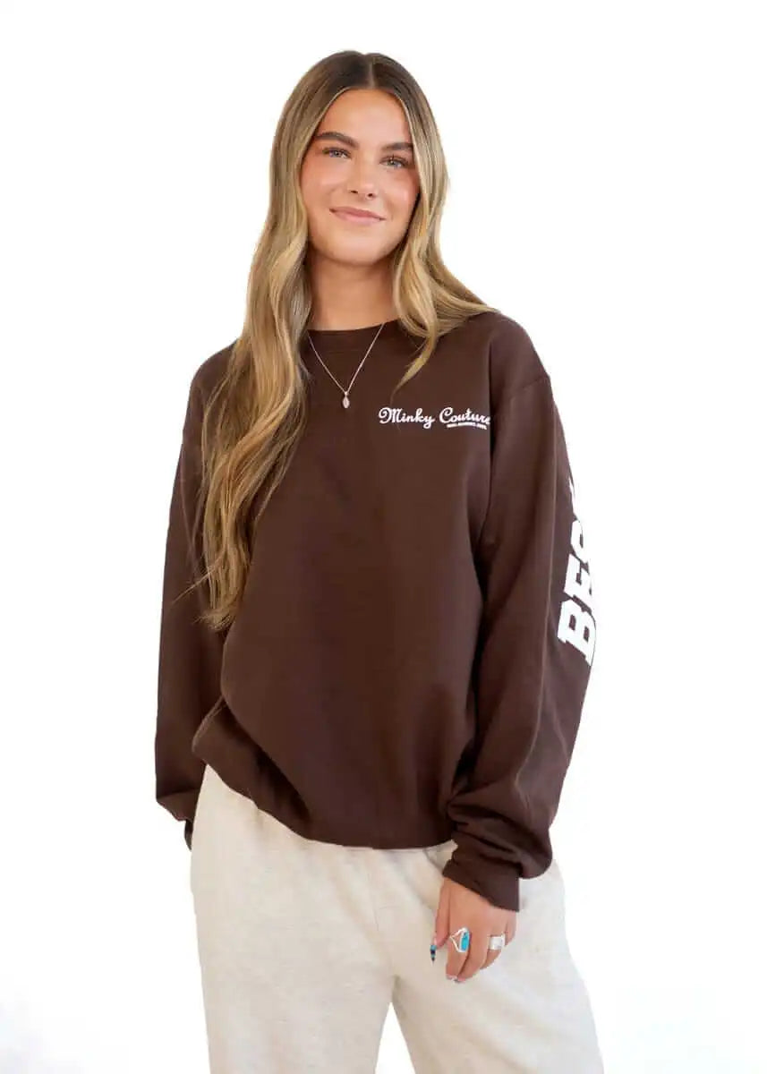 Minky Couture Sweatshirt - Hugs Chocolate