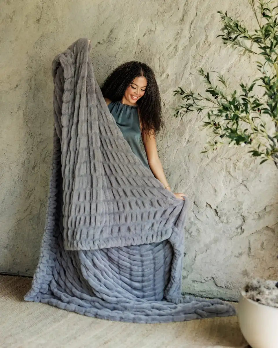 Hugs Light Frost Gray Blanket