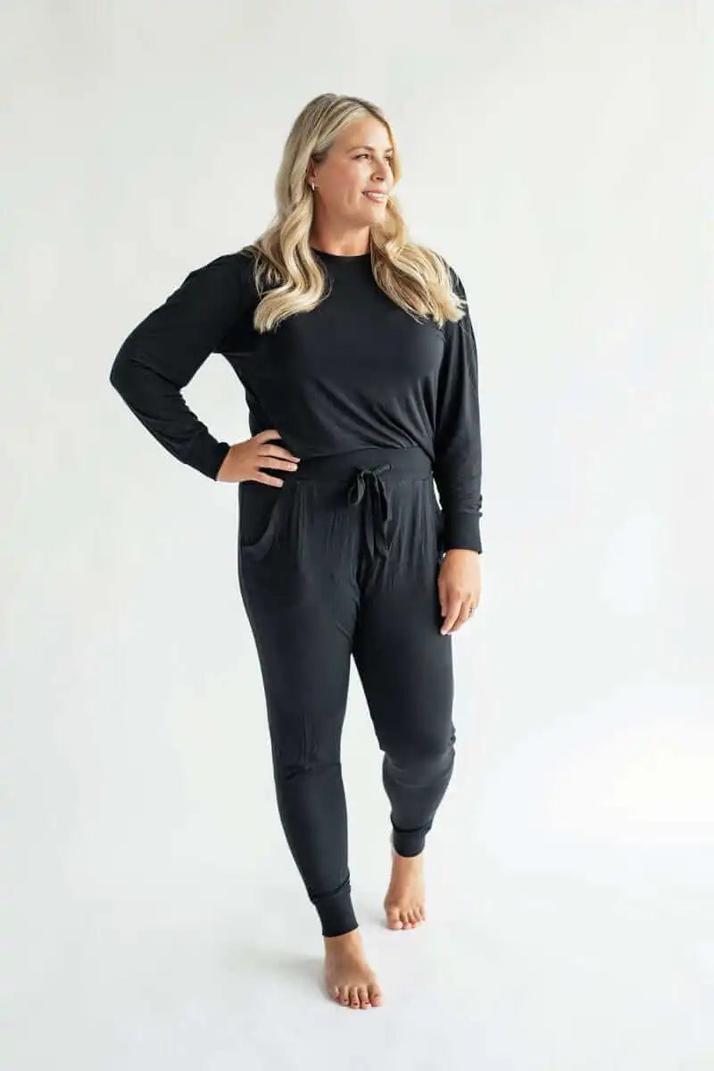 Women's Bamboo Pullover Set - Black