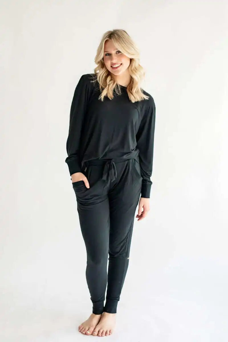 Women's Bamboo Pullover Set - Black